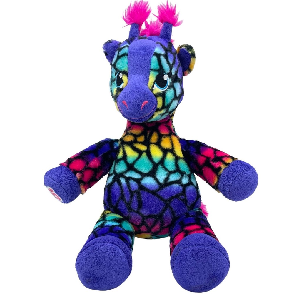 Build A Bear Lisa Frank Rainbow Giraffe Wild Style Stuffed Animal Plush Toy 18"